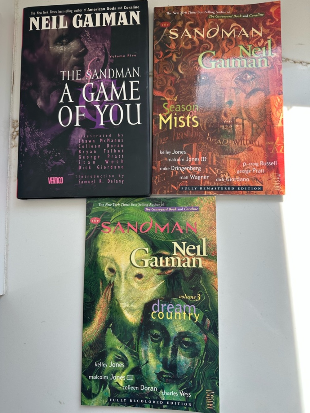 Sandman Vol 3 4 5 Neil Gaiman Graphic Novel Lot comics
